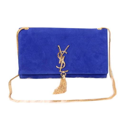 YSL Monogramme Cross-body Bandolera Suede Leather Y311214 Azul