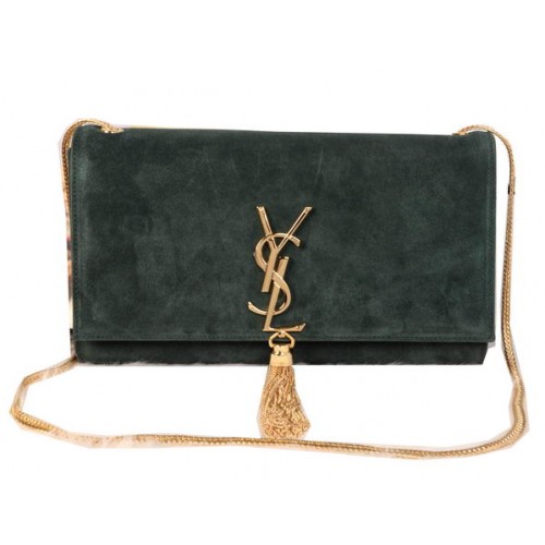 YSL Monogramme Cross-body Bandolera Suede Leather Y311214 Verde