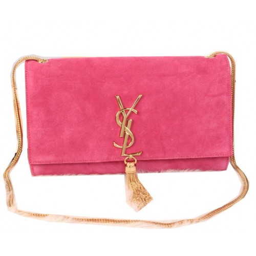 YSL Monogramme Cross-body Shoulder Bag Suede Leather Y311214 Rosy