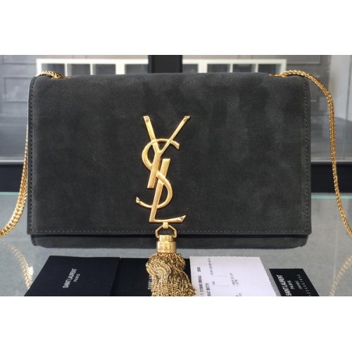 YSL Monogramme Cross-body Bolsos de hombro Gamuza 311218 Gris