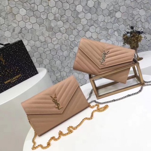 YSL WOC Classic Monogramme Flap Bag Cannage Pattern Y1003 Albaricoque