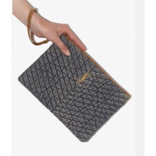 Yves Saint Laurent DENIM POCHETTE Bolso 577455 Azul