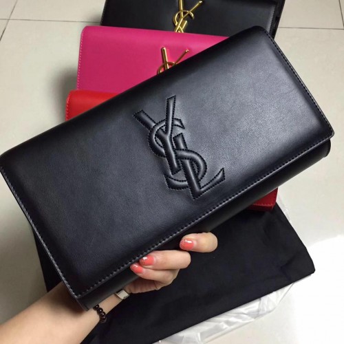 Yves Saint Laurent Belle De Jour Cartera De Piel De Becerro Y7145 Negro