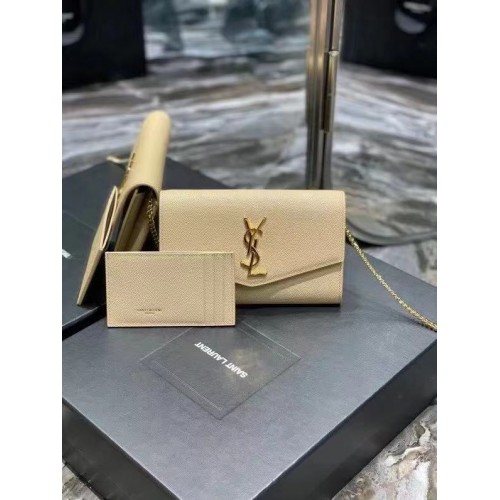 Yves Saint Laurent Bandolera en piel de becerro Y707788 BEIGE