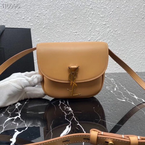 Yves Saint Laurent Bolso de hombro de piel de becerro 619740 albaricoque