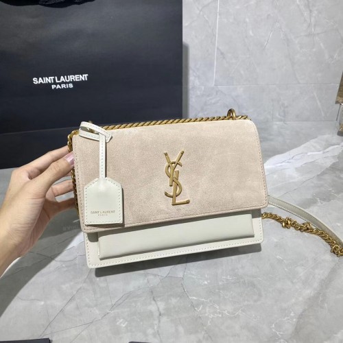 Yves Saint Laurent Bolso de hombro de piel de becerro Y422906L blanco