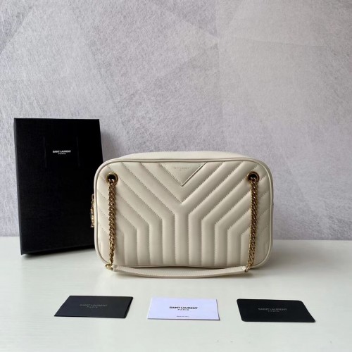 Yves Saint Laurent Bolso de hombro de piel de becerro Y625386 blanco