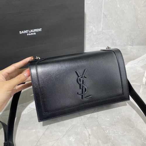 Yves Saint Laurent Bolso de hombro de piel de becerro Y635627-1 negro