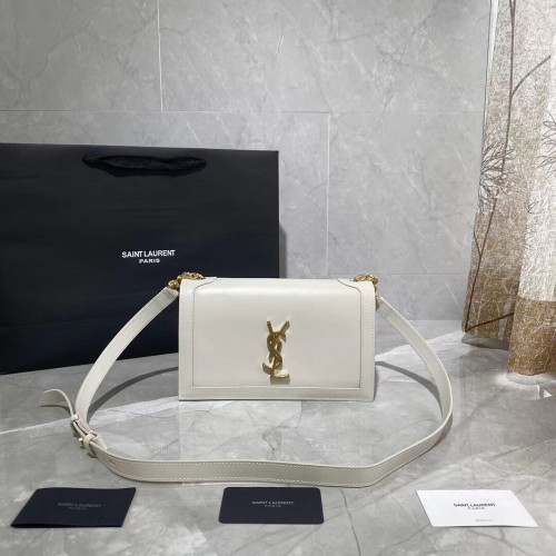 Yves Saint Laurent Bolso de hombro de piel de becerro Y635627 Blanco