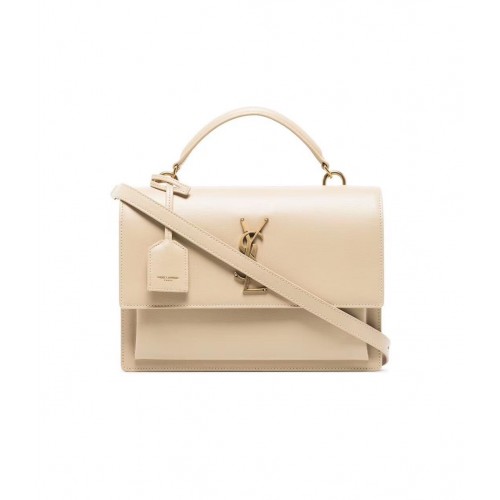 Yves Saint Laurent Bolso tote de piel de becerro Y634723 Beige
