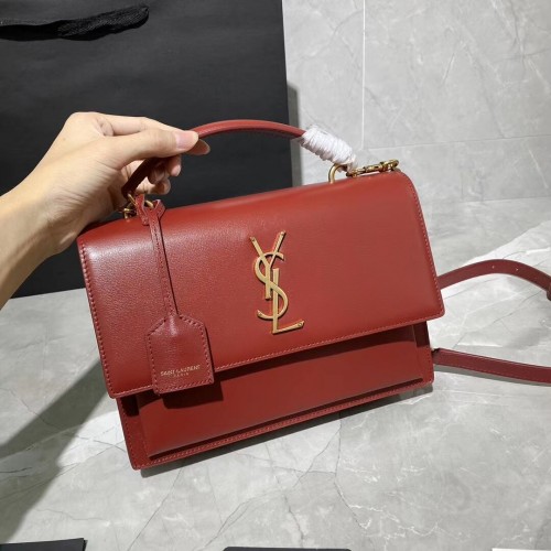 Yves Saint Laurent Bolso tote de piel de becerro Y634723 rojo