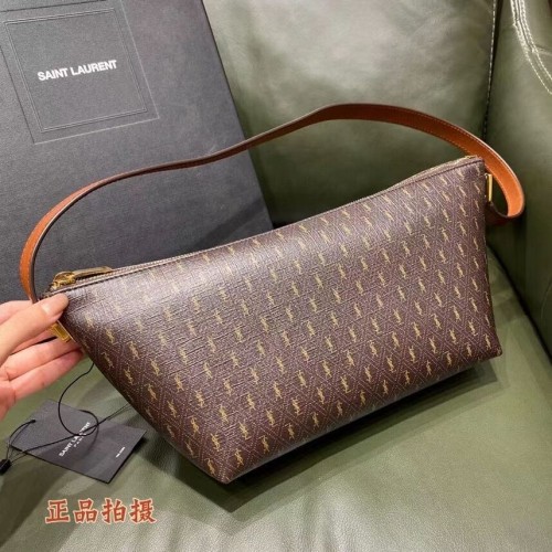 Yves Saint Laurent Canvas Shoulder Bag Y687490 marrón