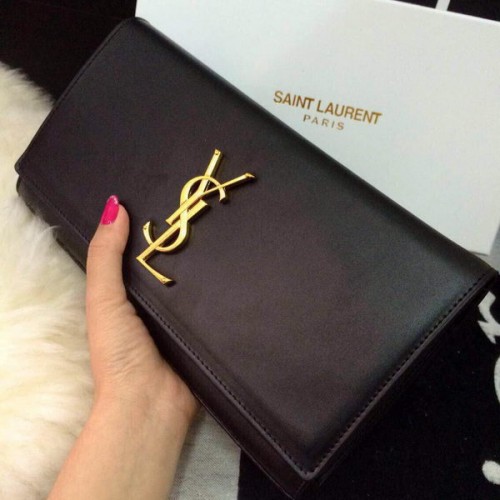 Yves Saint Laurent Classic Monogram Clutch 30210 Negro