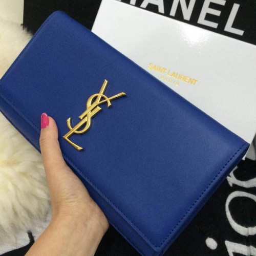 Yves Saint Laurent Classic Monogram Clutch 30210 Azul