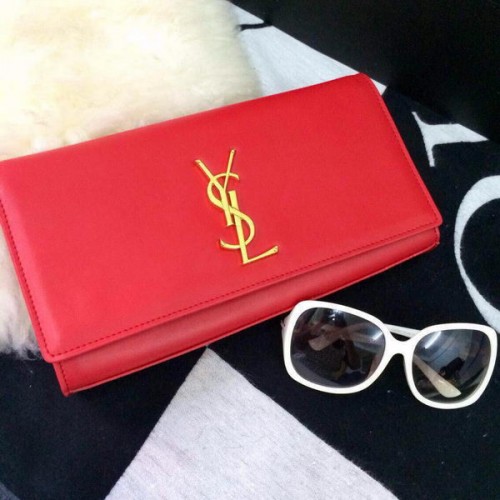 Yves Saint Laurent Classic Monogram Clutch 30210 Rojo