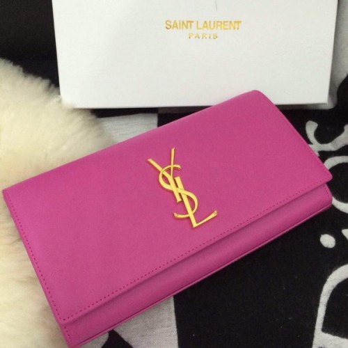 Yves Saint Laurent Classic Monogram Clutch 30210 Rosa