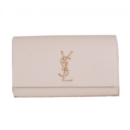 Yves Saint Laurent Classic Monogram Clutch Y7131 Blanquecino