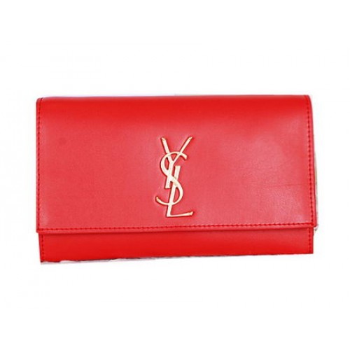 Yves Saint Laurent Classic Monogram Clutch Y7131 Rojo