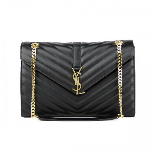 Yves Saint Laurent Classic Monogram Flap Bag Y2039 Negro