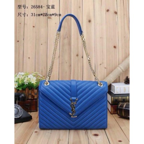 Yves Saint Laurent Classic Monogram Flap Bag Y26584 Azul