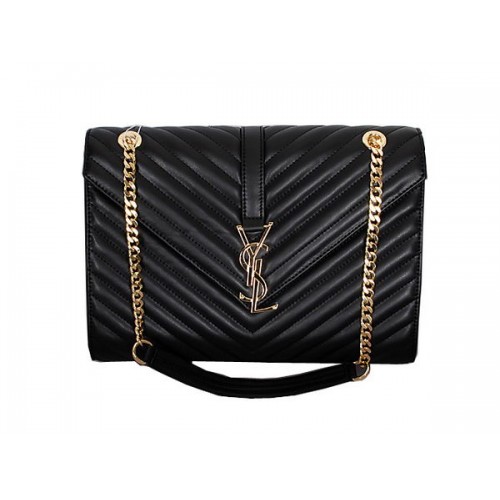 Yves Saint Laurent Classic Monogram Flap Bag Y8245 Negro