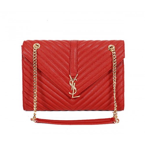 Yves Saint Laurent Classic Monogram Flap Bag Y9201 Rojo