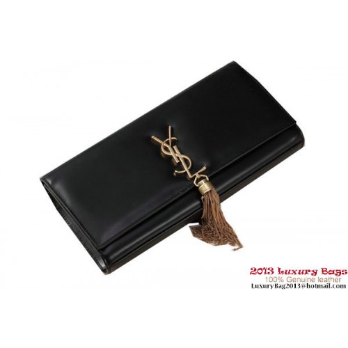 Yves Saint Laurent Classic Monogramme Tassel Clutch Bag Y041 Negro