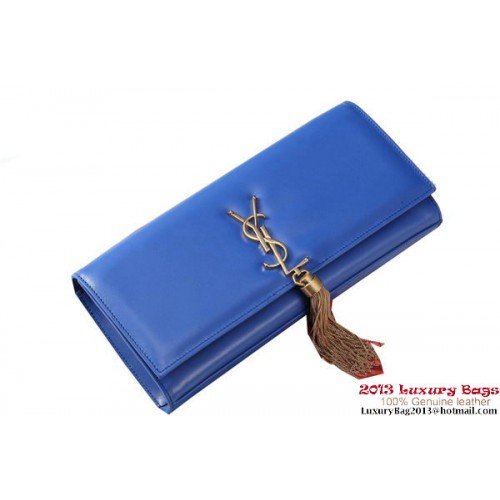 Yves Saint Laurent Classic Monogramme Tassel Clutch Bag Y041 Azul