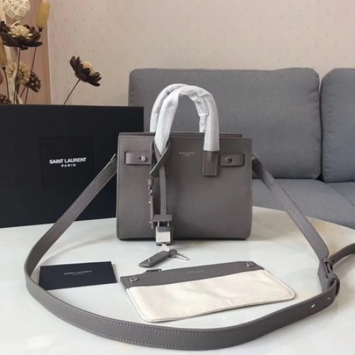 Yves Saint Laurent Classic Sac De Jour Bag Piel De Becerro Y398711 Gris