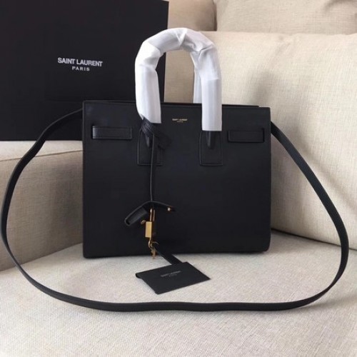 Yves Saint Laurent Classic Sac De Jour Bag Cuero Liso Y398709 Negro