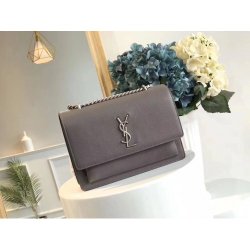 Yves Saint Laurent Cross-body Original Leatehr Shoulder Bag Y8607 Gris