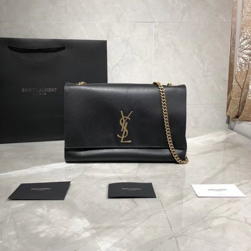 Yves Saint Laurent Double Skin Use Original Leather Shoulder Bag Y553804 Negro