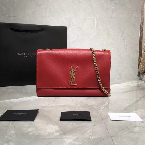 Yves Saint Laurent Double Skin Use Original Leather Shoulder Bag Y553804 Rojo
