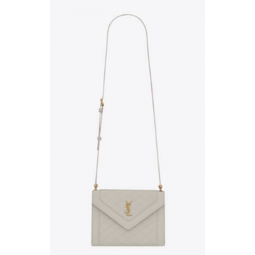 Yves Saint Laurent MINI CARTERA GABY DE PIEL DE CORDERO ACOLCHADA 6855741 BLANC VINTAGE