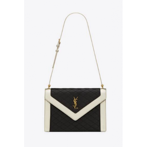 Yves Saint Laurent BOLSO GABY DE PIEL DE CORDERO ACOLCHADA 6688631 black&white