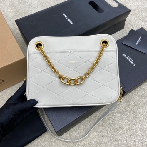 Yves Saint Laurent BOLSO GABY DE PIEL DE CORDERO ACOLCHADA 669308 blanco