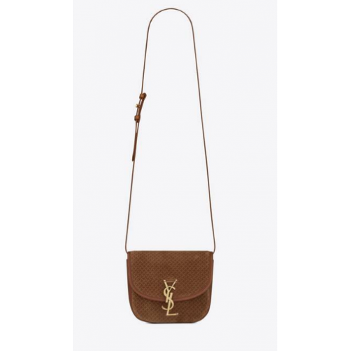 Yves Saint Laurent CARTERA PEQUEÑA KAIA DE ANTE CON MOTIVO TRENZA 74025 BRUN CLAIR