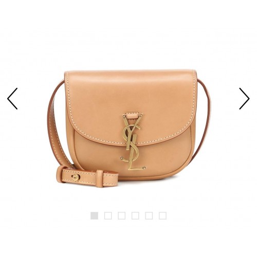 Yves Saint Laurent CARTERA PEQUEÑA KAIA DE PIEL LISA MARRÓN ORO 61974