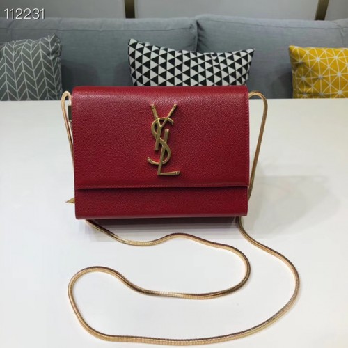Yves Saint Laurent Kate mini bolso de hombro de cuero original Y593122 rojo
