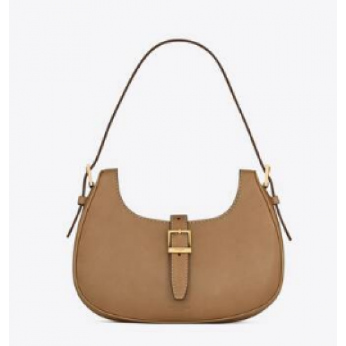 Yves Saint Laurent BOLSO HOBO LE FERMOIR DE PIEL BRILLANTE 6726152 MARRÓN ORO