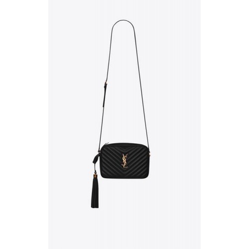 Yves Saint Laurent BOLSO CÁMARA LOU EN CUERO ACOLCHADO 612544 negro