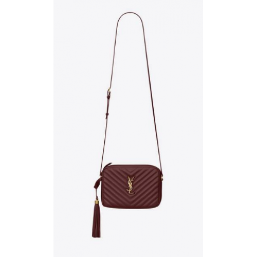 Yves Saint Laurent BOLSO CÁMARA LOU DE PIEL ACOLCHADA 81000 ROUGE LEGION