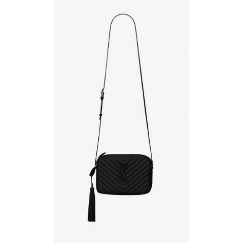 Yves Saint Laurent BOLSO PARA CÁMARA LOU DE PIEL ACOLCHADA 81000 negro