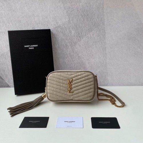 Yves Saint Laurent MINI DE LINO Y ACOLCHADO Y681158 gris