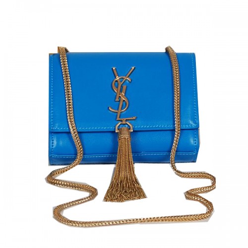 Yves Saint Laurent MINI Monogramme bandolera bandolera azul
