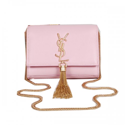 Yves Saint Laurent MINI Monogramme bandolera bandolera rosa claro
