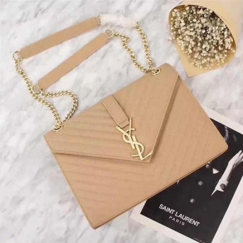 Yves Saint Laurent MONOGRAM Cannage Patterns Bolso de hombro 26588 Albaricoque