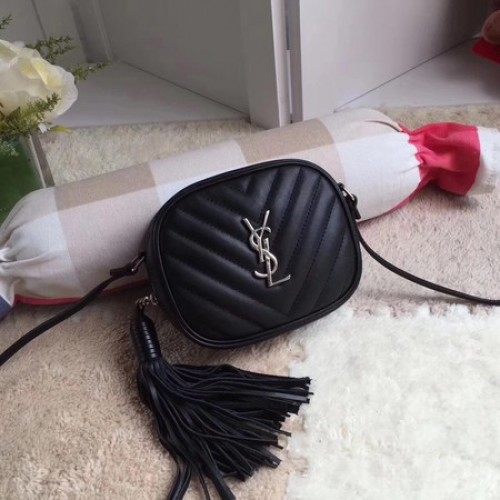 Yves Saint Laurent Bolso Monogram De Cuero Y5804 Negro