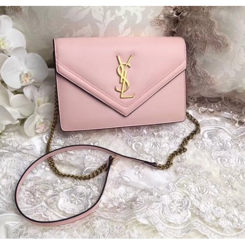 Yves Saint Laurent Monogramme Bandolera de piel de becerro 2569 rosa