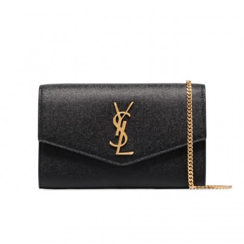 Yves Saint Laurent Monogramme Bandolera de piel de becerro 35961 Negro